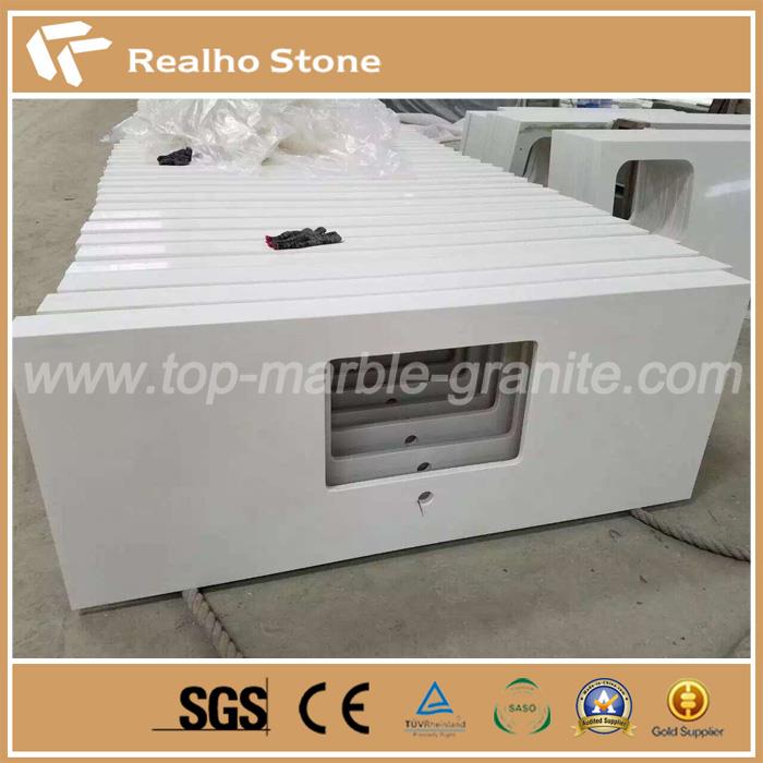 Saf beyaz Kuvars Vanity tops Pure white Quartz Vanity tops