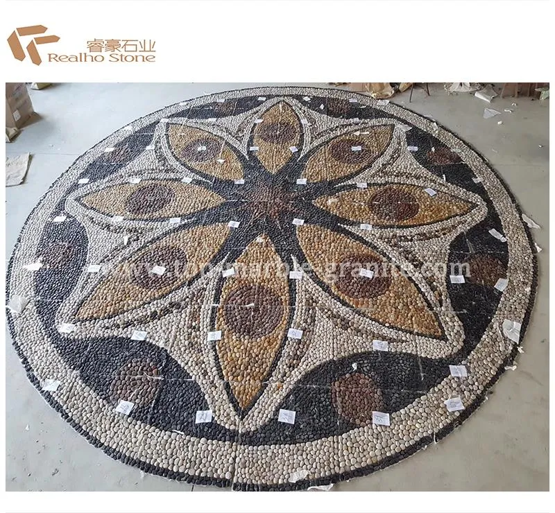 black brown white pebble medallion
