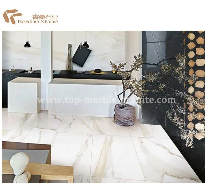 calacatta gold marble tile for kitchen floor