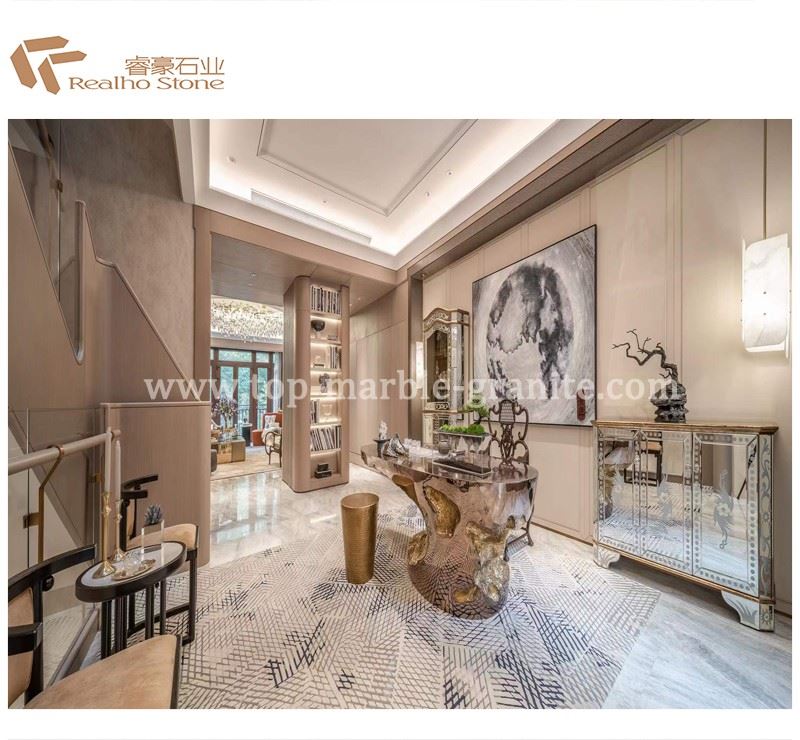 white polished marble floor tiles