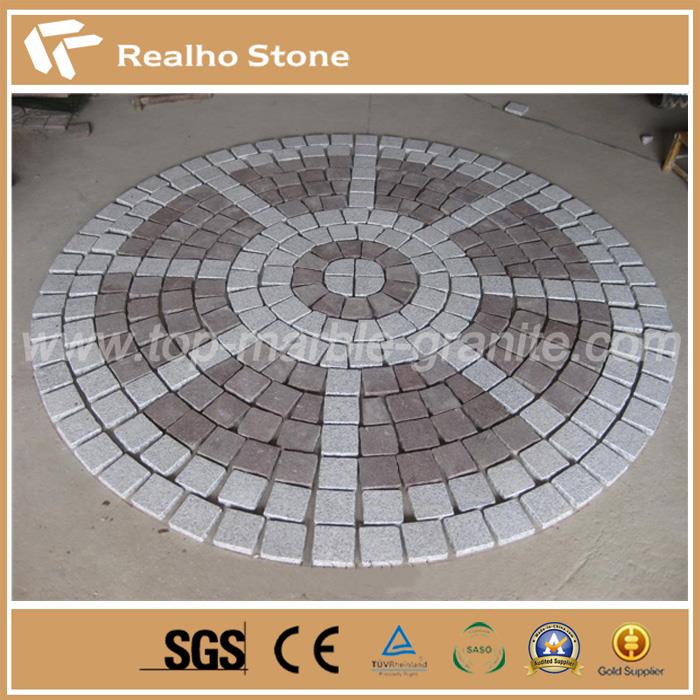 Flamed Outdoor Patio Kit & Circular Stone Pavers