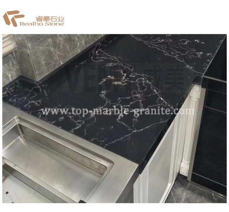 Black Quartz Kitchen Countertop