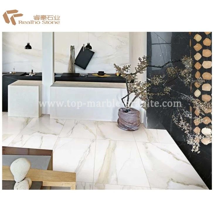 calacatta gold marble tile for kitchen floor
