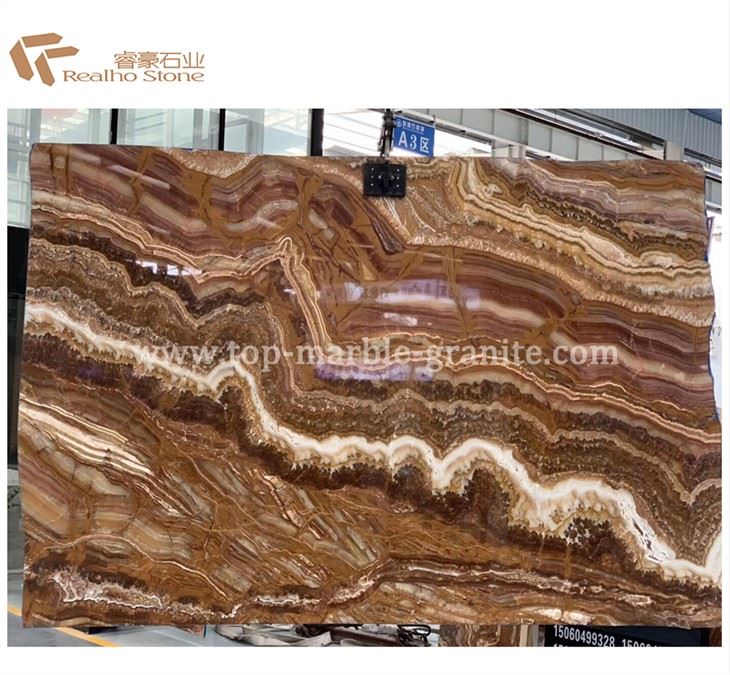 İç Mekan Uygulamaları İçin Tiger Onyx Mermer Plakalar