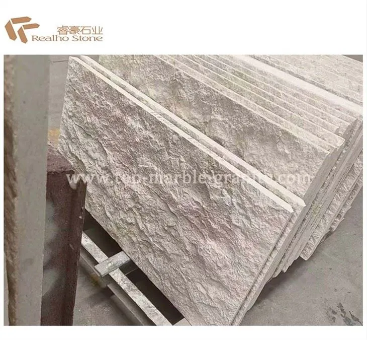 Limestone tile with split finish