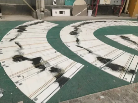 Panda Beyaz Mermerin Su Jeti Kesimi Cilalı